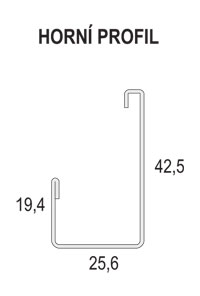 horní profil- horizontální žaluzie