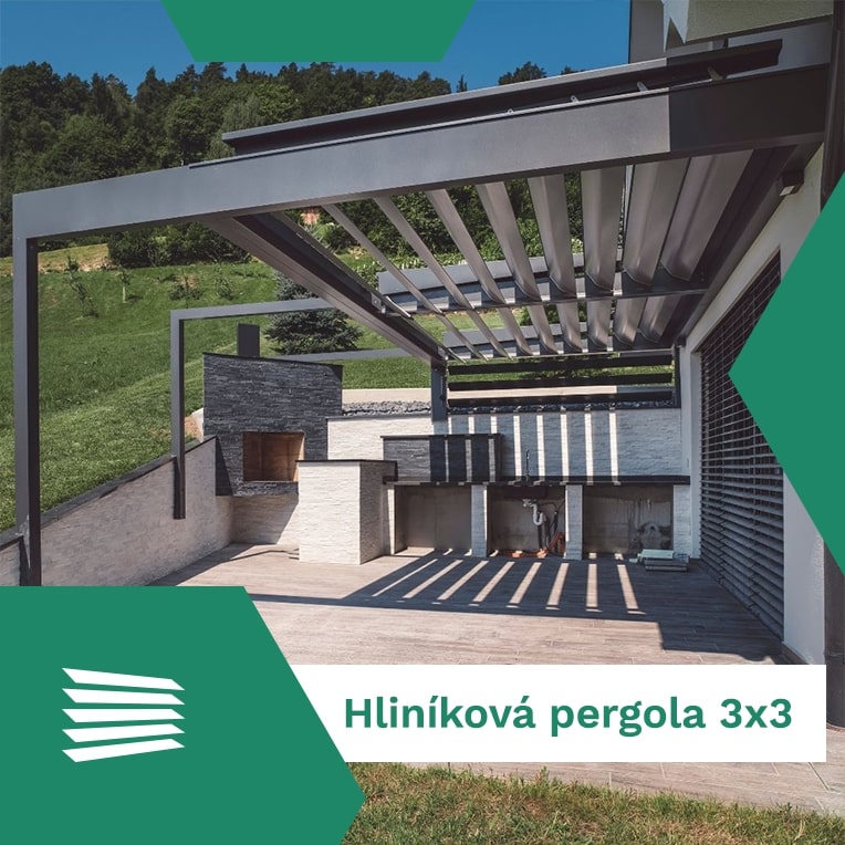 Hliníková pergola 3x3